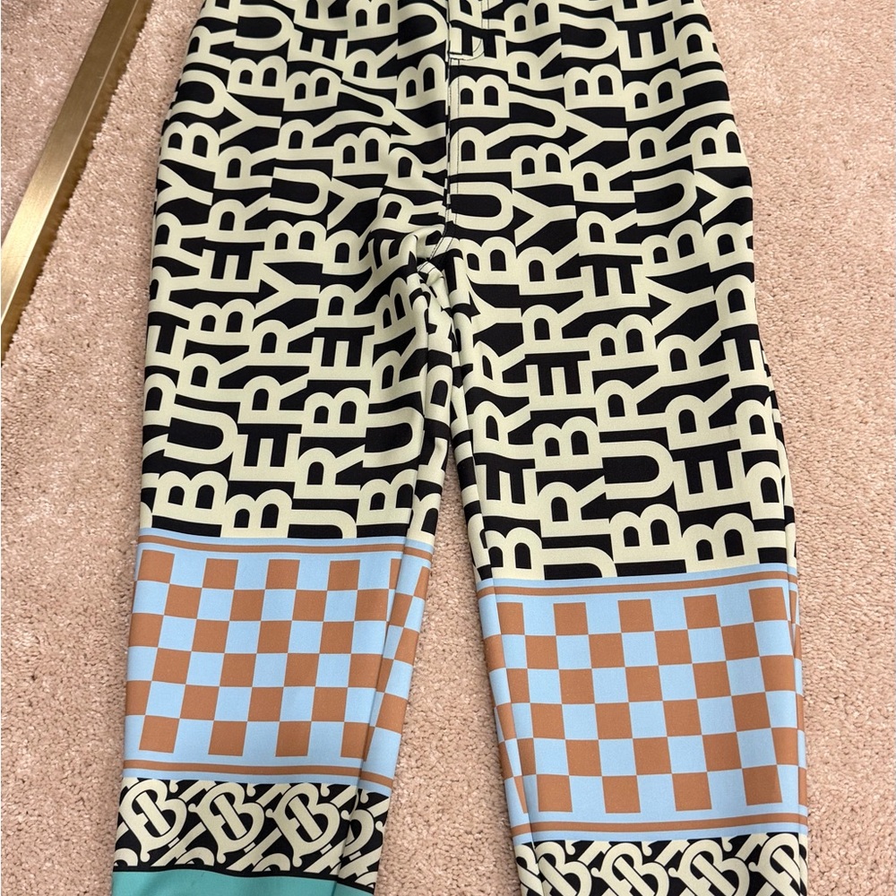 Burberry Black and Cream Logo Joggers
